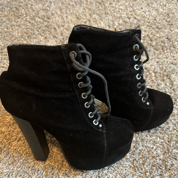 Delicacy Velvet Boot Heels - Picture 1 of 7
